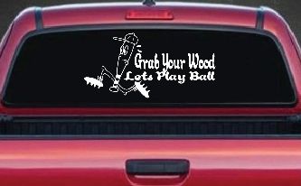 Funny Lets Play Ball Baseball Sports Car or Truck Window Decal Sticker