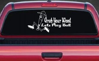 Funny Lets Play Ball Baseball Sports Car or Truck Window Decal Sticker