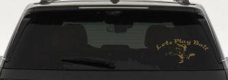 Lets Play Ball Baseball Pitcher Sports Car or Truck Window Decal Sticker (Gold)