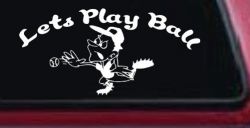 Lets Play Ball Baseball Pitcher Sports Car or Truck Window Decal Sticker