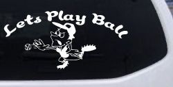 Lets Play Ball Baseball Pitcher Sports Car or Truck Window Decal Sticker