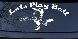 Lets Play Ball Baseball Pitcher Sports Car or Truck Window Decal Sticker