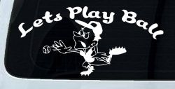 Lets Play Ball Baseball Pitcher Sports Car or Truck Window Decal Sticker