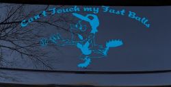 Funny Fast Ball Baseball Pitcher Sports Car or Truck Window Decal Sticker (Blue)