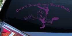 Funny Fast Ball Baseball Pitcher Sports Car or Truck Window Decal Sticker (Violet)