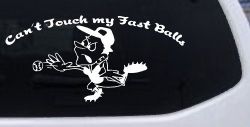 Funny Fast Ball Baseball Pitcher Sports Car or Truck Window Decal Sticker