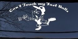 Funny Fast Ball Baseball Pitcher Sports Car or Truck Window Decal Sticker