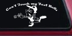 Funny Fast Ball Baseball Pitcher Sports Car or Truck Window Decal Sticker