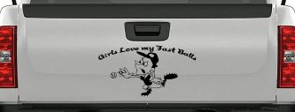Funny Love Fast Ball Pitcher Sports Car or Truck Window Decal Sticker (Black)