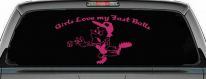 Funny Love Fast Ball Pitcher Sports Car or Truck Window Decal Sticker (Hot Pink)