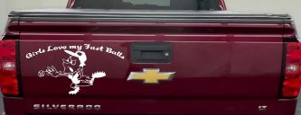 Funny Love Fast Ball Pitcher Sports Car or Truck Window Decal Sticker (White)