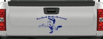 Fastest Balls Around Baseball Sports Car or Truck Window Decal Sticker (Navy)