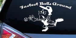 Fastest Balls Around Baseball Sports Car or Truck Window Decal Sticker