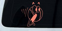 Screaming Baseball Ball Sports Car or Truck Window Decal Sticker (Coral)