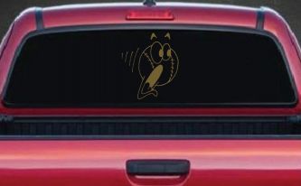 Screaming Baseball Ball Sports Car or Truck Window Decal Sticker (Gold)