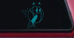 Screaming Baseball Ball Sports Car or Truck Window Decal Sticker (Turquoise Blue)