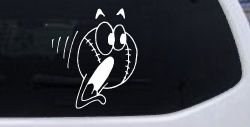 Screaming Baseball Ball Sports Car or Truck Window Decal Sticker