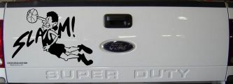 Slam Dunk Basketball Sports Car or Truck Window Decal Sticker (Black)