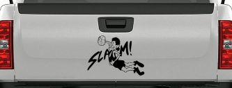 Slam Dunk Basketball Sports Car or Truck Window Decal Sticker (Black)