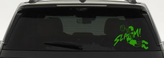 Slam Dunk Basketball Sports Car or Truck Window Decal Sticker (Lime)
