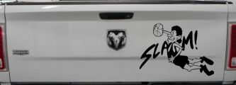 Slam Dunk Basketball Sports Car or Truck Window Decal Sticker (Matte Black)