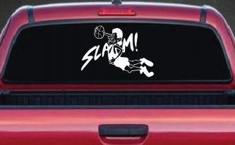 Slam Dunk Basketball Sports Car or Truck Window Decal Sticker