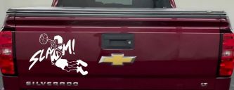 Slam Dunk Basketball Sports Car or Truck Window Decal Sticker (White)