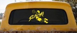 Slam Dunk Basketball Sports Car or Truck Window Decal Sticker (Yellow)