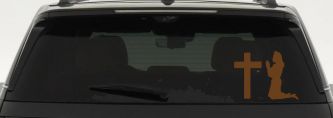 Nurse At Cross Christian Car or Truck Window Decal Sticker (Copper)