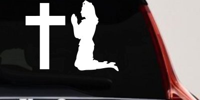 Nurse At Cross Christian Car Decal - Truck Window Vinyl Sticker