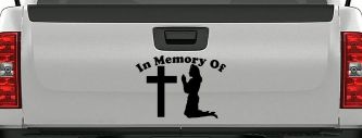 In Memory Of Nurse At Cross Car or Truck Window Decal Sticker (Black)