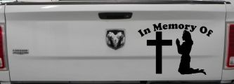 In Memory Of Nurse At Cross Car or Truck Window Decal Sticker (Black)