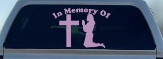 In Memory Of Nurse At Cross Car or Truck Window Decal Sticker (Lilac)