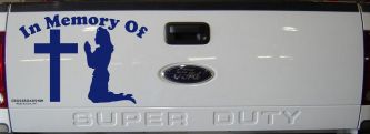 In Memory Of Nurse At Cross Car or Truck Window Decal Sticker (Navy)