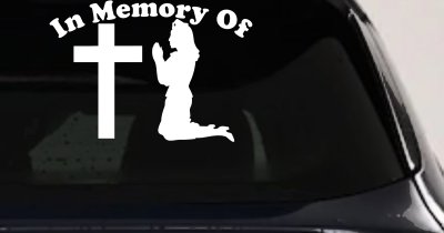 In Memory Of Nurse At Cross Car or Truck Vinyl Window Decal Sticker