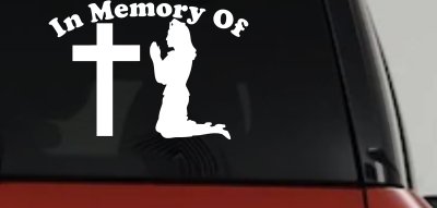 In Memory Of Nurse At Cross Car or Truck Vinyl Window Decal Sticker