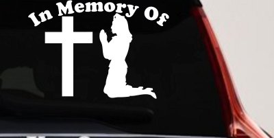 In Memory Of Nurse At Cross Car or Truck Vinyl Window Decal Sticker