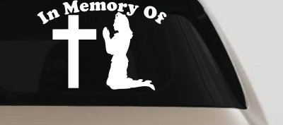 In Memory Of Nurse At Cross Car or Truck Vinyl Window Decal Sticker