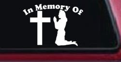 In Memory Of Nurse At Cross Car or Truck Window Decal Sticker