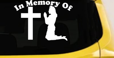 In Memory Of Nurse At Cross Car or Truck Vinyl Window Decal Sticker