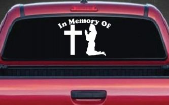 In Memory Of Nurse At Cross Car or Truck Window Decal Sticker