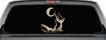 Dolphin Playing Ball Decal for Car Truck Window Vinyl Sticker Fun (Desert Sand)