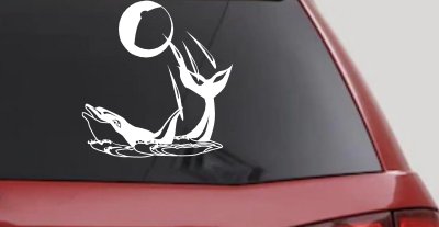 Dolphin Playing Ball Decal for Car Truck Window Vinyl Sticker Fun