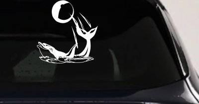 Dolphin Playing Ball Decal for Car Truck Window Vinyl Sticker Fun