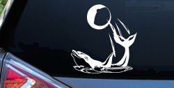 Dolphin Playing Ball Animals Car or Truck Window Decal Sticker