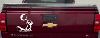 Dolphin Playing Ball Animals Car or Truck Window Decal Sticker (White)