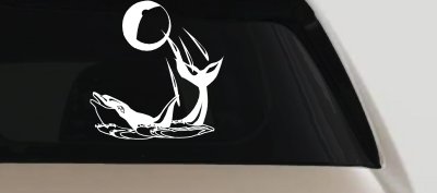 Dolphin Playing Ball Decal for Car Truck Window Vinyl Sticker Fun