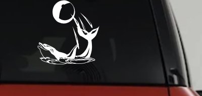 Dolphin Playing Ball Decal for Car Truck Window Vinyl Sticker Fun