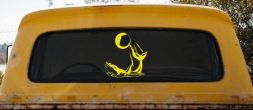 Dolphin Playing Ball Animals Car or Truck Window Decal Sticker (Yellow)