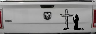 Nurse At Cross Christian Car or Truck Window Decal Sticker (Black)
